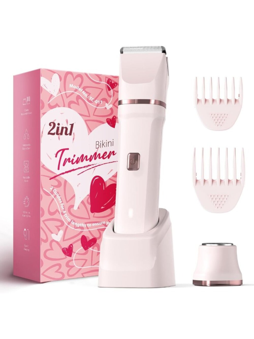 2-in-1 Waterproof Bikini Trimmer & Face Shaver for Women | Rechargeable, Ceramic
